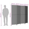 vidaXL Room Divider 4 Panels Grey Poly Rattan