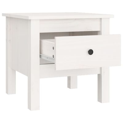 vidaXL Side Table White 40x40x39 cm Solid Wood Pine