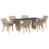 vidaXL Outdoor Dining Set 7 pcs Light grey