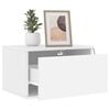 vidaXL Wall-mounted Bedside Cabinet with LED Lights White