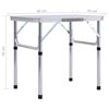vidaXL Folding Camping Table White Aluminium 60x45 cm