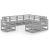 vidaXL 9 Piece Garden Lounge Set Grey Solid Wood Pine