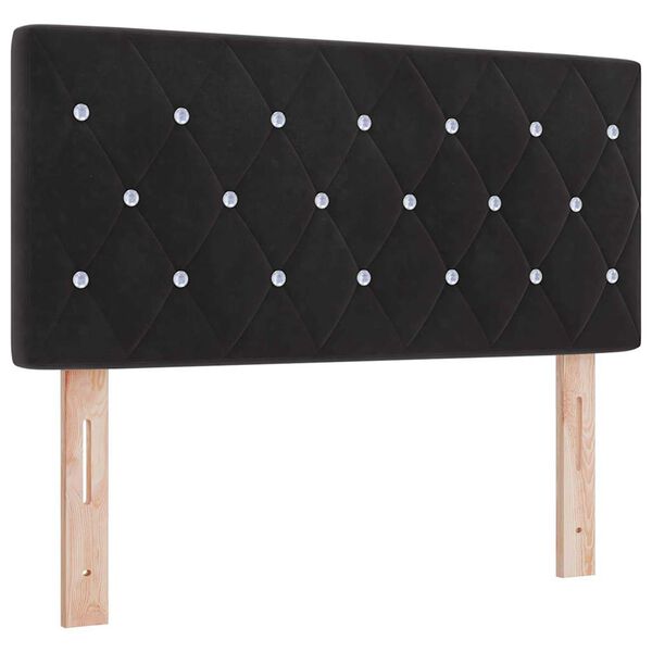 vidaXL Headboard with Headboard Black 90 cm Faux Leather