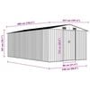 vidaXL Garden Shed 257x489x181 cm Metal Anthracite