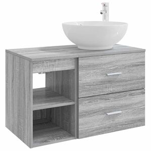 vidaXL Bathroom Furniture Set 2 pcs Grey Sonoma Engineered Wood