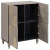 vidaXL Sideboard Grey and Gold 60 x 33 x 75 cm Solid Mango Wood