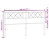 vidaXL Metal Replace Headboard Black 193 cm