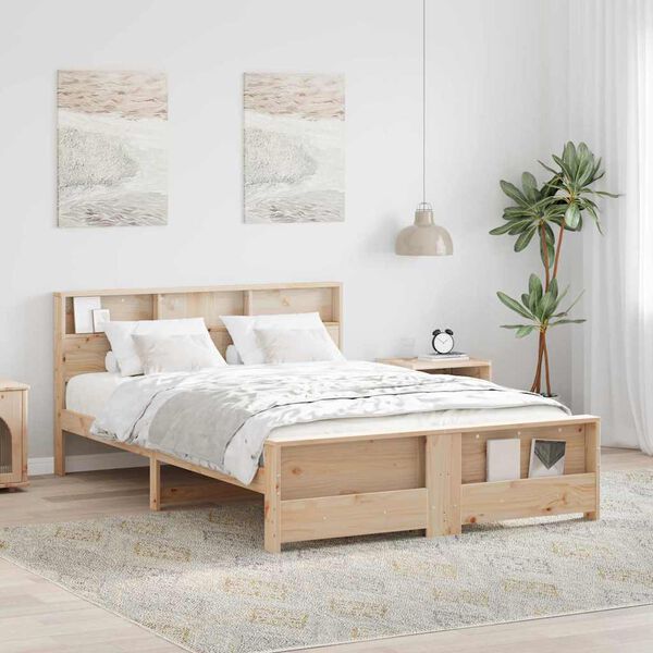 vidaXL Bed Frame with Headboard Brown 160 x 200 cm Engineered Wood