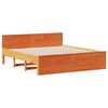 vidaXL Bookcase Bed without Mattress Wax Brown 150x200 cm King Solid Wood Pine