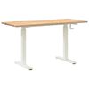 vidaXL Desk with Storage White and Natural 140 x 60 cm Solid Oak Wood