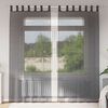 vidaXL Voile Curtains with Tab Top 2 pcs Black