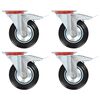 vidaXL Swivel Casters with Double Brakes 4 pcs 160 mm