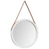 vidaXL Wall Mirror with Strap White &Oslash; 55 cm
