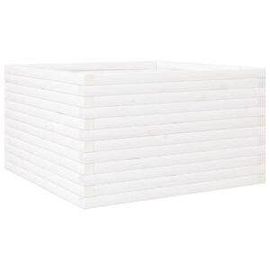 vidaXL Garden Planter White 80x80x46 cm Solid Wood Pine