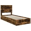 vidaXL Storage Bed with Drawer Smoked Oak 90 x 190 cm Engineered Wood