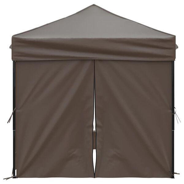 vidaXL Folding Party Tent with Sidewalls Taupe 2x2 m