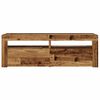 vidaXL TV Cabinet with LED Lights Old Wood 120x35x40 cm Engineered Wood