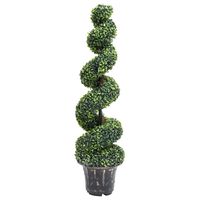 vidaXL Artificial Boxwood Spiral Plant with Pot Green 117 cm