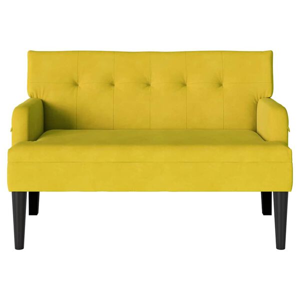 vidaXL Bench Yellow 112 x 65.5 x 75 cm Velvet