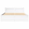 vidaXL Bed Frame with Headboard without Mattress White 140x200 cm