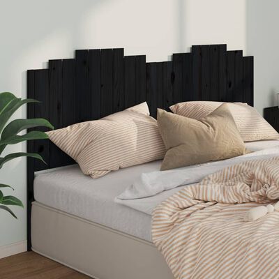 vidaXL Bed Headboard Black 206x4x110 cm Solid Wood Pine