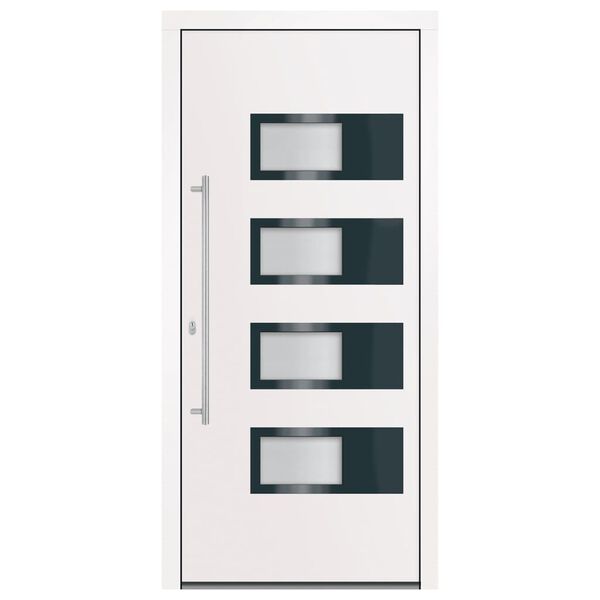 vidaXL Front Door White 100x210 cm Aluminium and PVC