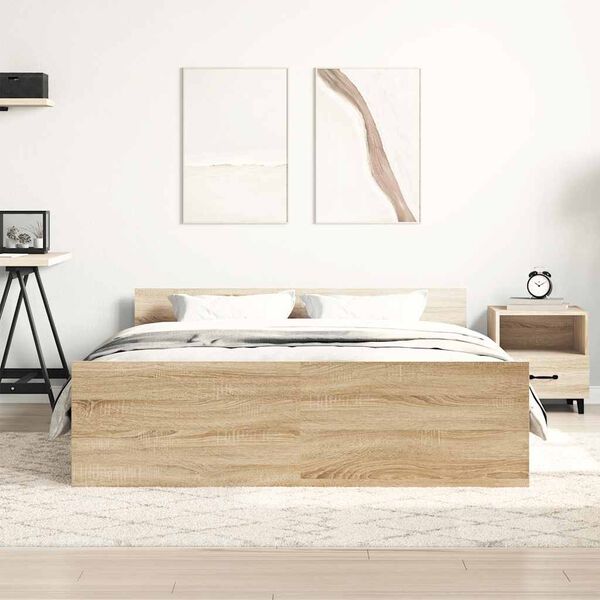 vidaXL Bed Frame without Mattress Sonoma Oak 140x200 cm