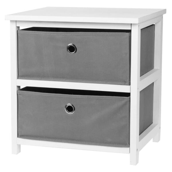 H&S Collection Storage Cabinet with 2 Drawers MDF