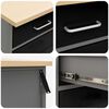 vidaXL Work Cabinet with Drawer with Lock 3 pcs Black 150 x 55 x 85 cm