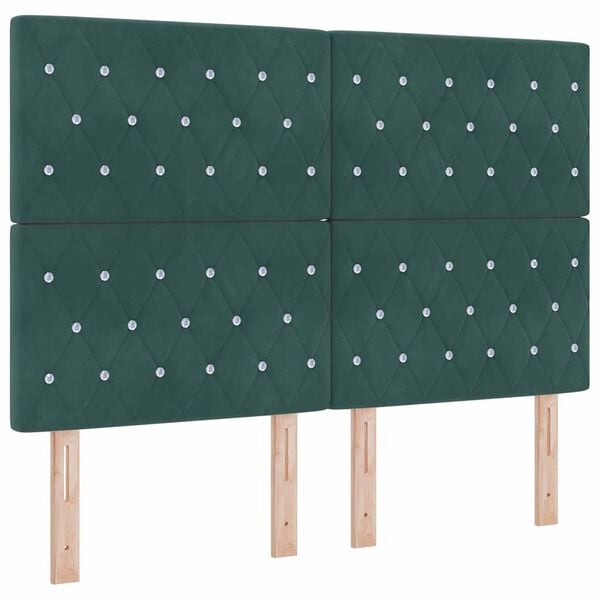 vidaXL Headboard with Headboard Dark Green 144 cm Faux Leather