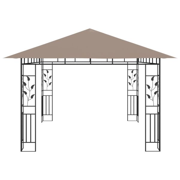 vidaXL Gazebo with Mosquito Net 4x3x2.73 m Taupe 180 g/m²