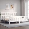 vidaXL Bed Frame without Mattress White Super King Size Solid Wood Pine