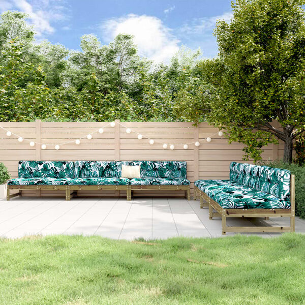 vidaXL 6 Piece Garden Lounge Set Impregnated Wood Pine