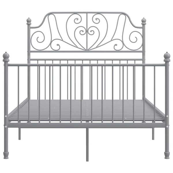 vidaXL Bed Frame without Mattress Grey Metal 120x200 cm