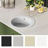 vidaXL Granite Kitchen Sink Single Basin Round White