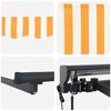 vidaXL Electric Retractable Awning Yellow and White 3.5 x 2 m