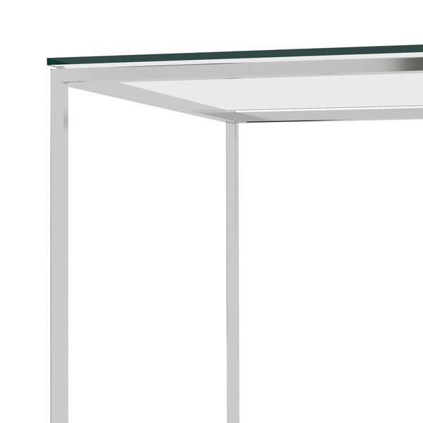 vidaXL Coffee Table Silver 120x60x45 cm Stainless Steel and Glass
