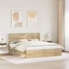 vidaXL Bed Frame with Headboard Sonoma 180 x 200 cm Solid Pine Wood