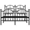 vidaXL Metal Bed Frame without Mattress with Footboard Black 120x200cm