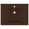 vidaXL Luxury Basin with Faucet Hole Matt Dark Brown 60x46 cm Ceramic