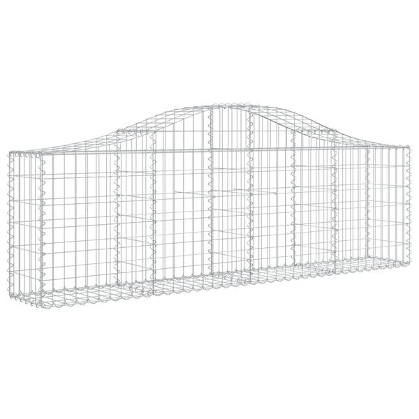vidaXL Arched Gabion Baskets 15 pcs 200x30x60/80 cm Galvanised Iron