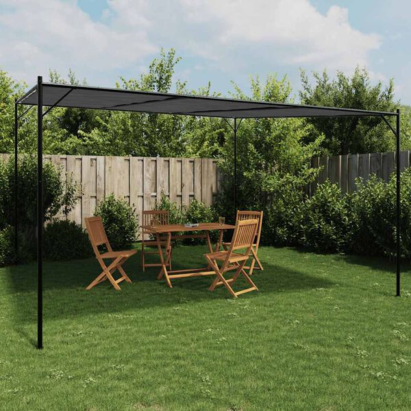 vidaXL Gazebo Anthracite 4x4 m 180 g/m² Fabric and Steel