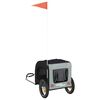 vidaXL Pet Bike Trailer Grey and Black Oxford Fabric and Iron