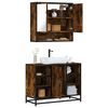 vidaXL 2 Piece Bathroom Furniture Set Smoked Oak Engineered Wood