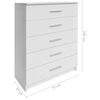 vidaXL Storage Cabinet Engineered Wood 71x35x106 cm White