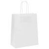 vidaXL Paper Bags 50 pcs with Handles White 18x8x22 cm