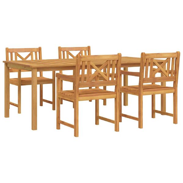 vidaXL Garden Dining Set 5 pcs Brown Solid acacia wood