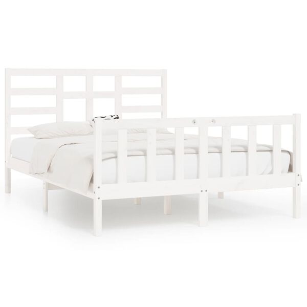 vidaXL Bed Frame without Mattress White 120x200 cm Solid Wood Pine