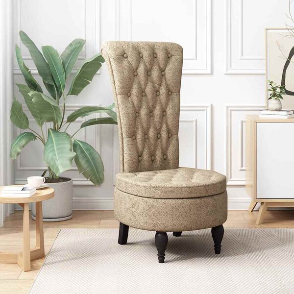 vidaXL Slipper Chair Light Grey 56.5 x 70 x 110 cm Faux Suede Leather