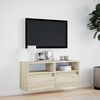 vidaXL TV Wall Cabinet with LED Lights Sonoma Oak 100x31x45 cm